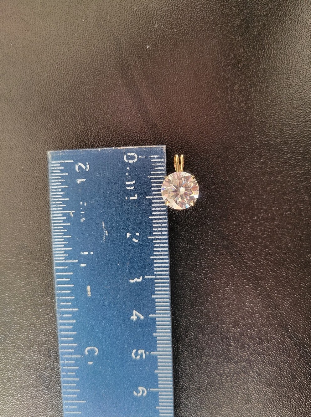 Round Moissanite 14k Gold Pendant - Picture 8 of 10